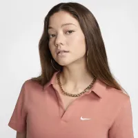 Nike Sportswear Essential жіноча Short-Sleeve Polo Top колір коричневий