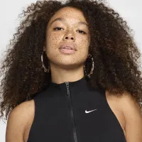Nike Sportswear Chill Terry женская Slim Cropped 1/2-Zip French Terry Tank Top цвет черный