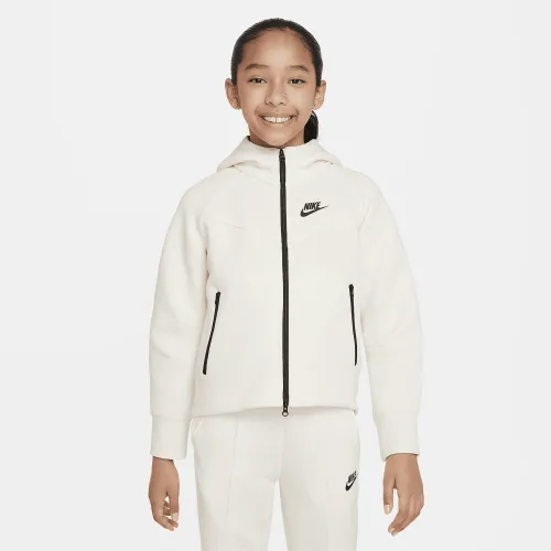 Nike Sportswear Tech Fleece Big дитячі (Girls') Full-Zip Толстовка з капюшоном колір коричневий