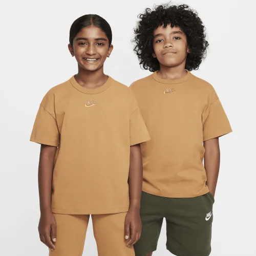 Nike Sportswear Big детские футболка цвет коричневый