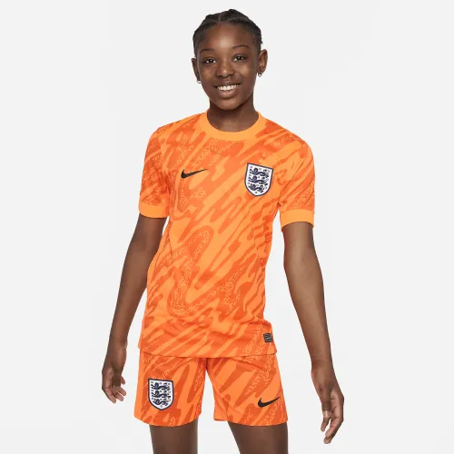 England (мужские Team) 2024/25 Stadium Goalkeeper Big детские Nike Dri-FIT Soccer Replica Short-Sleeve Jersey Orange