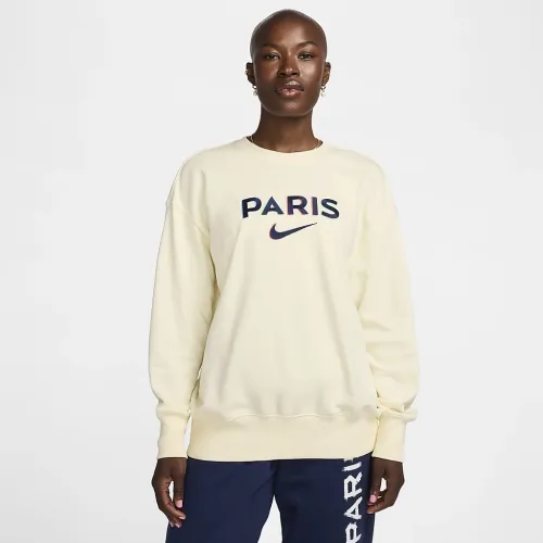 Paris Saint-Germain Phoenix Fleece женская Nike Soccer оверсайз Crew-Neck свитшот цвет белый