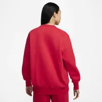 Nike Sportswear Phoenix Fleece женская оверсайз Crew-Neck свитшот цвет красный