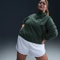 Nike One женская Therma-FIT оверсайз 1/2-Zip Fleece Top (большие размеры) цвет зеленый
