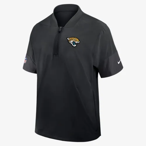 Jacksonville Jaguars Sideline Coach чоловічі Nike NFL 1/2-Zip Short-Sleeve Hooded Куртка колір чорний