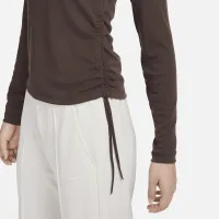 Nike Sportswear Essential женская Ribbed Long-Sleeve Mod Crop Top цвет коричневый