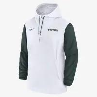 Michigan State Spartans Sideline Pre-Game Player мужские Nike College 1/2-Zip Hooded Куртка цвет белый