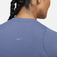 Nike Zenvy Rib женская Dri-FIT Short-Sleeve Cropped Top синий
