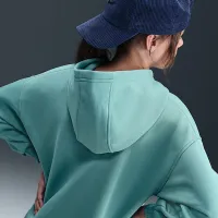 Nike Sportswear Club Fleece Big детские оверсайз Pullover Толстовка с капюшоном цвет зеленый