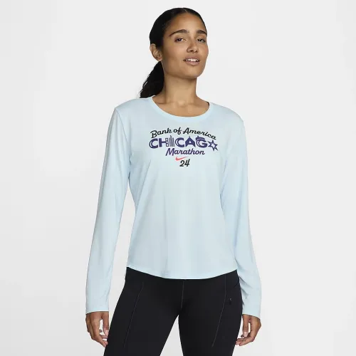 Nike One жіноча Dri-FIT Long-Sleeve Running Top блакитний