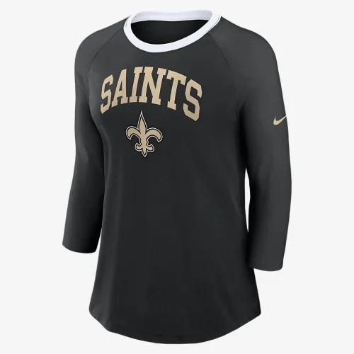 New Orleans Saints женская Nike NFL 3/4-Sleeve футболка цвет черный