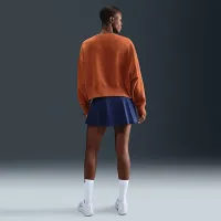 NikeCourt Heritage Phoenix Fleece женская Over-оверсайз Crew-Neck свитшот цвет коричневый