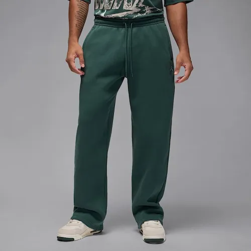 Nike Jordan Brooklyn Fleece мужские оверсайз Open-Hem Pants цвет зеленый