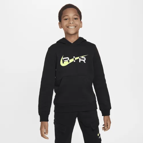 Nike Air Big детские Pullover Fleece Толстовка с капюшоном цвет черный