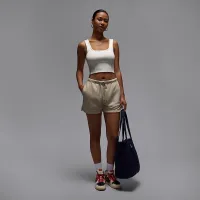 Nike Jordan Brooklyn Fleece жіноча шорти колір коричневий