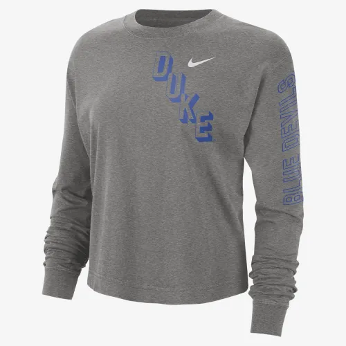 Duke Heritage женская Nike College Boxy Crew-Neck футболка цвет серый