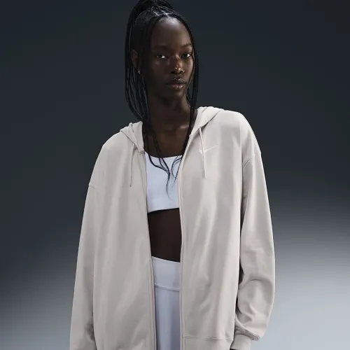 Nike Sportswear женская оверсайз Jersey Full-Zip Толстовка с капюшоном цвет коричневый