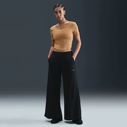 Nike Sportswear женская Mid-Rise Wide-Leg спортивные штаны цвет черный