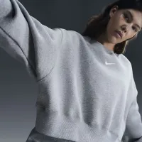 Nike Sportswear Phoenix Fleece женская Over-оверсайз Crew-Neck свитшот цвет серый