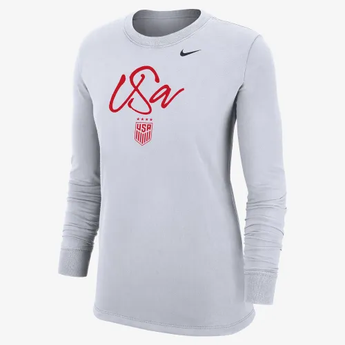 USWNT женская Nike Soccer Long-Sleeve футболка цвет белый