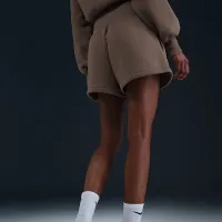 Nike Sportswear Phoenix Fleece жіноча З високою талією Loose шорти колір коричневий