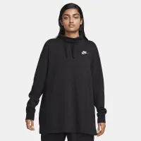 Nike Sportswear Club Fleece жіноча оверсайз Mock-Neck світшот колір чорний