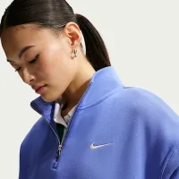 Nike Sportswear Phoenix Fleece женская оверсайз 1/4-Zip Long свитшот синий