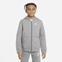 Nike Sportswear Club Big детские Full-Zip Толстовка с капюшоном цвет серый