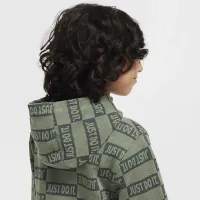 Nike Sportswear Textuцвет красный Club Little детские Fleece Pullover Толстовка с капюшоном цвет зеленый