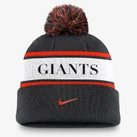San Francisco Giants Team Stripe Peak мужские Nike MLB Cuffed Pom Beanie цвет черный