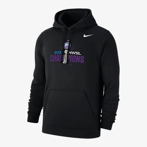 Orlando Pride 2024 NWSL Champions Club мужские Nike Fleece Pullover Толстовка с капюшоном цвет черный