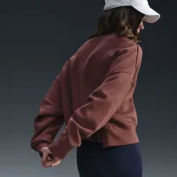 Nike Sportswear Phoenix Fleece женская Over-оверсайз Crew-Neck Logo свитшот цвет коричневый