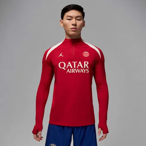 Nike Paris Saint-Germain Strike Elite Fourth мужские Jordan Dri-FIT ADV Soccer Knit Drill Top цвет красный