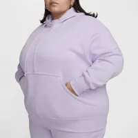 Nike Sportswear Phoenix Fleece женская оверсайз Pullover Толстовка с капюшоном (большие размеры) цвет фиолетовый