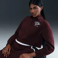 Nike Sportswear Phoenix Fleece жіноча Loose Collaколір червоний Pull-Over Top колір червоний