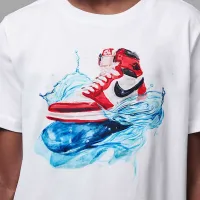 Nike Jordan Big детские AJ1 Wave футболка цвет белый