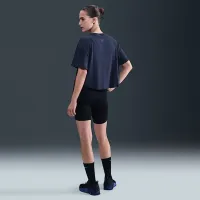 Nike One Relaxed жіноча Dri-FIT Cropped Short-Sleeve Top блакитний