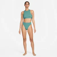 Nike женская С высокой Талией Bikini Swim Bottom цвет зеленый