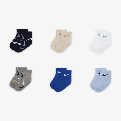 Nike Swooshfetti Baby (3-6M) Ankle шкарпетки (6 пар) блакитний