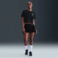 Nike Slam женская Dri-FIT Short-Sleeve Cropped Tennis футболка цвет черный