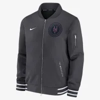 New York Mets Authentic Collection City Connect чоловічі Nike MLB Full-Zip Bomber Куртка колір сірий