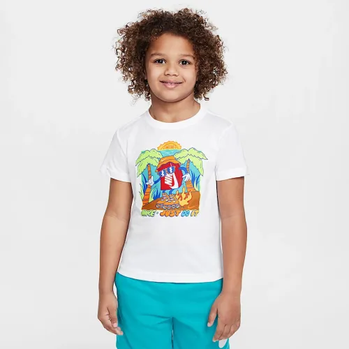Nike Little детские Boxy Palm Tree футболка цвет белый