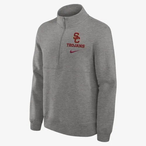 USC Trojans Primetime Club чоловічі Nike College 1/2-Zip Crew колір сірий