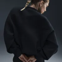 Nike Sportswear Tech Fleece жіноча оверсайз Crew-Neck світшот колір чорний