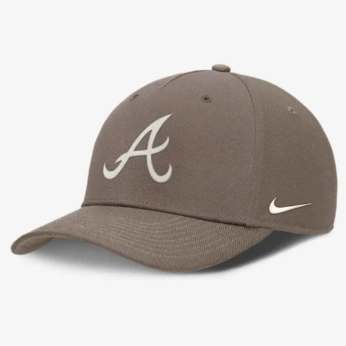 Atlanta Braves Rise мужские Nike Dri-FIT MLB Adjustable Hat цвет коричневый