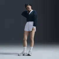 Nike Sportswear Essential женская Loose UV Woven Long-Sleeve V-Neck Top синий