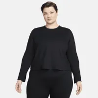 Nike One Fitted женская Dri-FIT Long-Sleeve Top (большие размеры) цвет черный