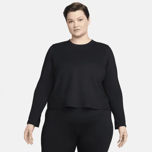 Nike One Fitted жіноча Dri-FIT Long-Sleeve Top (великі розміри) колір чорний