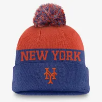 New York Mets Rewind Peak мужские Nike MLB Cuffed Pom Beanie синий