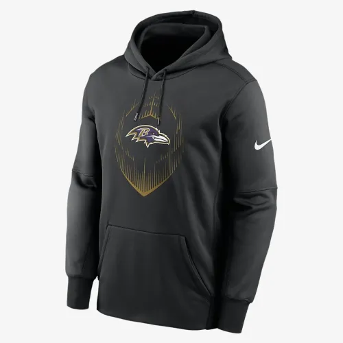 Baltimore Ravens Icon Men’s Nike Therma NFL Pullover Толстовка з капюшоном колір чорний